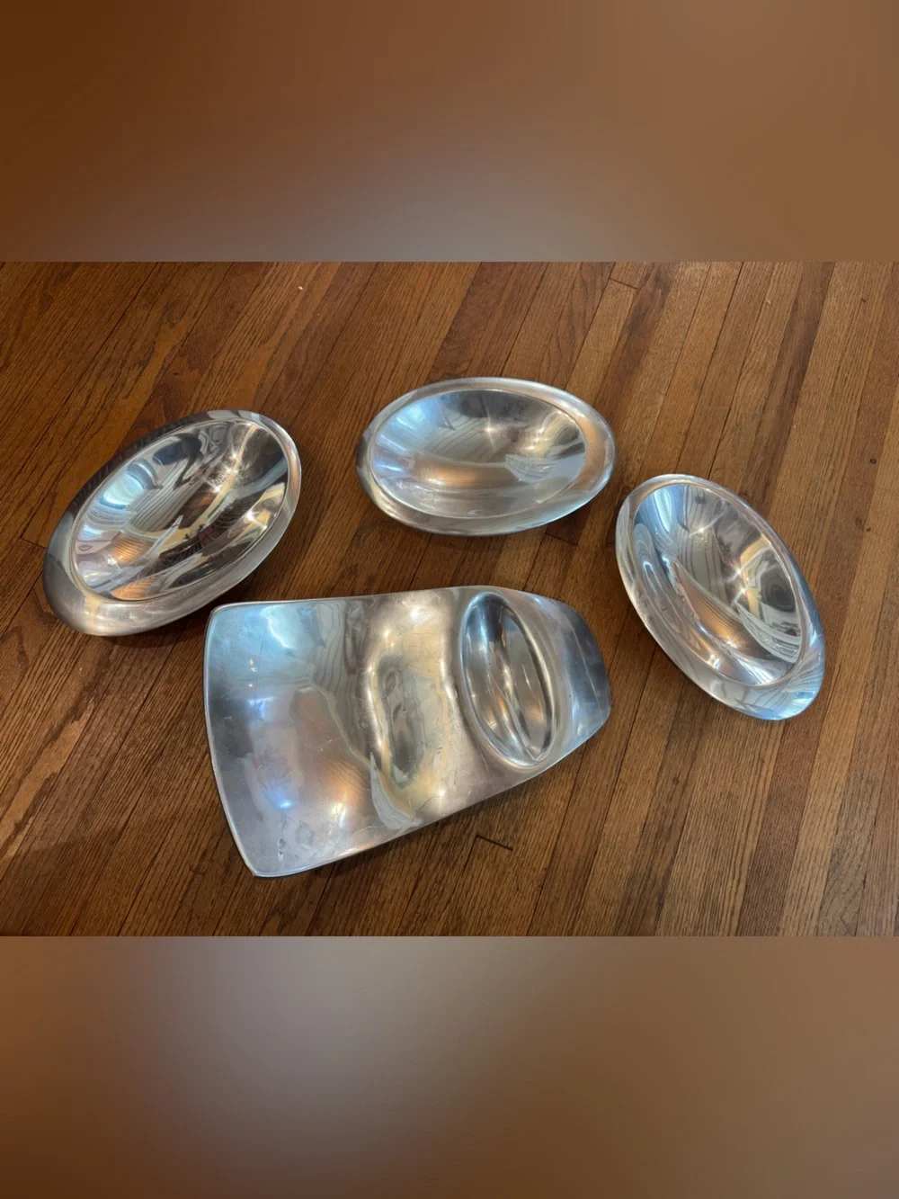 Set of 4 Nambe Polished Silver Serving Bowls